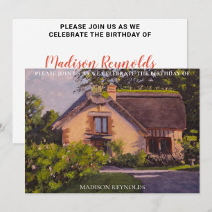 Colourful Purple Blue Orange Green Birthday Invitation