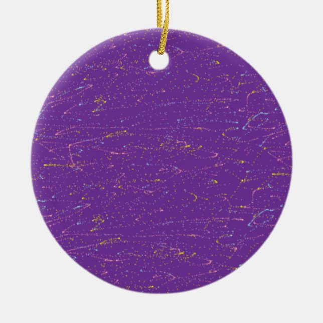 Colourful Purple Ceramic Tree Decoration (Front)