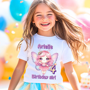Colourful purple fairy butterfly birthday  T-Shirt