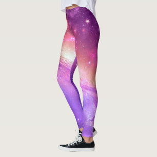 Colourful Purple Galaxy Artwork   Leggings