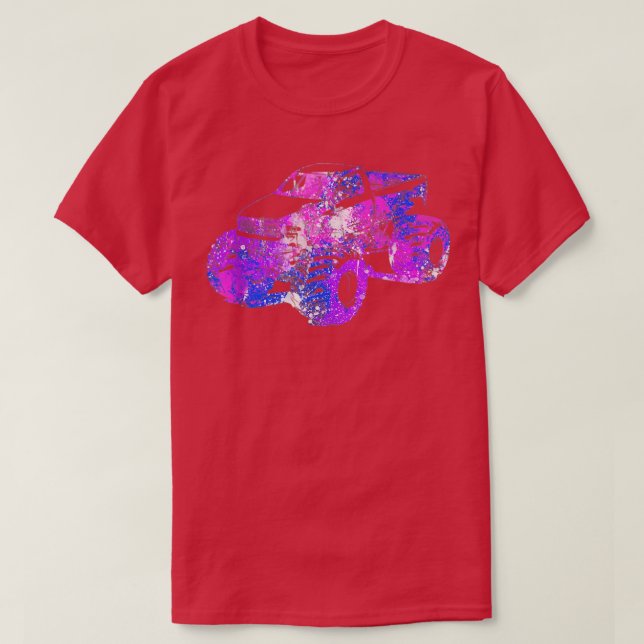 Colourful Purple Monster Truck Art  T-Shirt (Design Front)