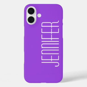 Colourful Purple, Personalised with Jumbo Name iPhone 16 Plus Case