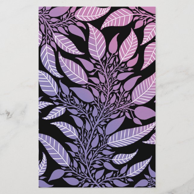 Colourful Purple & Pink Leafy Design Soap Wrap (Front)