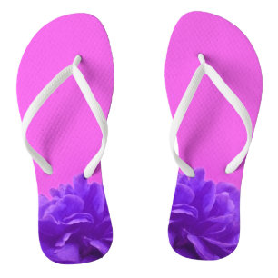 Colourful Purple Raspberry Floral Jandals