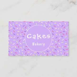Colourful Purple Sprinkles Bakery Business Card