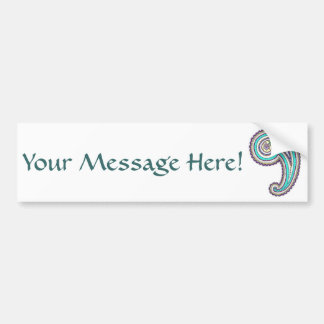 Colourful Purple Teal Floral Vintage Paisley White Bumper Sticker