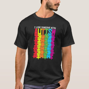 colourful puzzle pieces Autism Awareness love T-Shirt