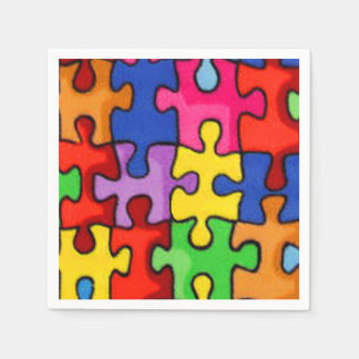 Colourful Puzzle Pieces Napkin