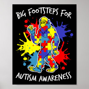 Colourful Puzzle Utism Awareness Bigfoot Autism Aw Poster