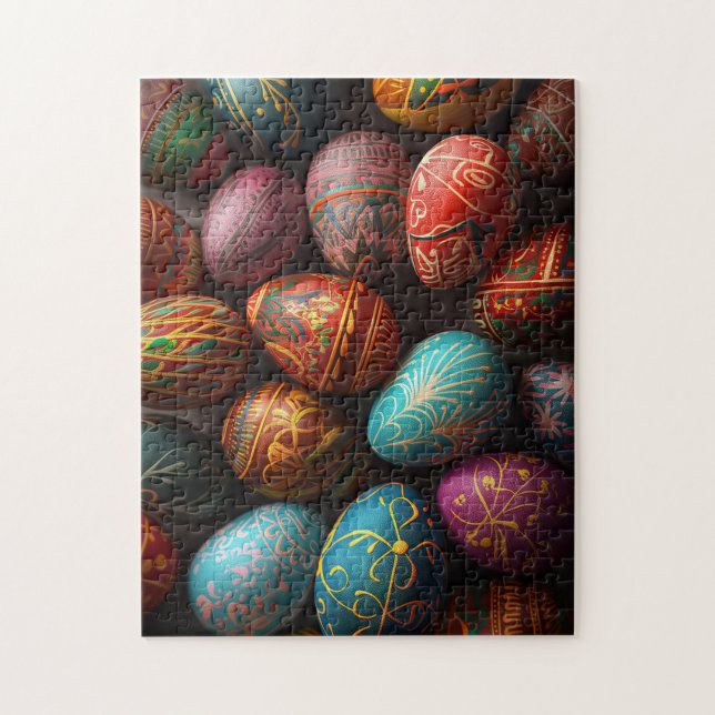 Colourful pysanky Ukrainian Easter eggs Jigsaw Puzzle (Vertical)
