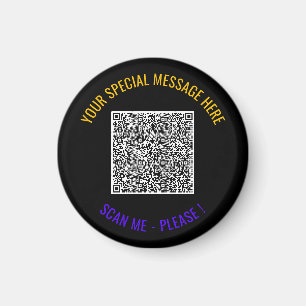 Colourful QR Code Custom Text and Colours Magnet