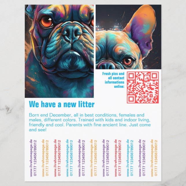 colourful QR code tear off template (Front)