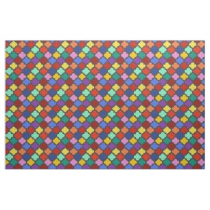 Colourful Quatrefoil Lattice Trellis Pretty Fabric