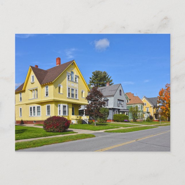 Colourful Queen Anne Revival Houses, Vermont Postcard (Front)