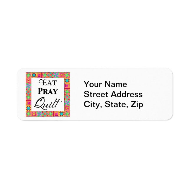 Colourful Quilt Blocks Border Art Eat Pray Quilt (Front)
