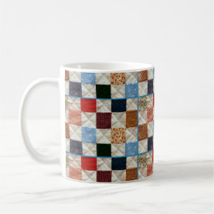Colourful quilt pattern coffee mug