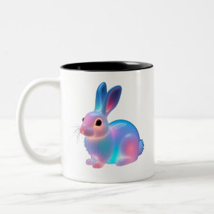 Colourful Rabbit Art Two-Tone Coffee Mug