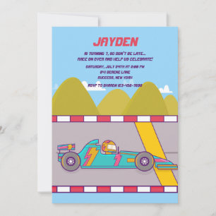 Colourful Race Car Invitation