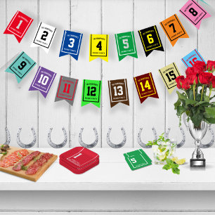 Colourful Race Horse Numbers Derby Party Decoratio Bunting