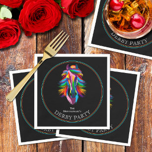 Colourful Racehorse Derby Party Napkin