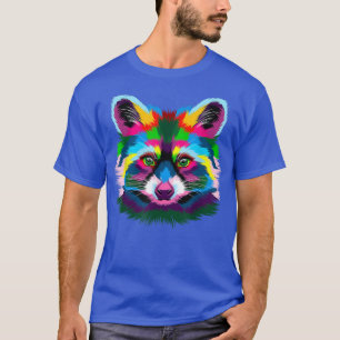 Colourful Racoon Pop Art Portrait Iconic And Fancy T-Shirt