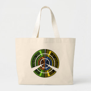 Colourful Radial Art Print Large Tote Bag