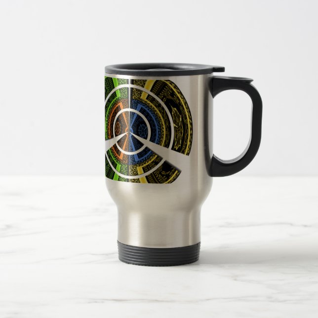 Colourful Radial Art Print Travel Mug (Right)