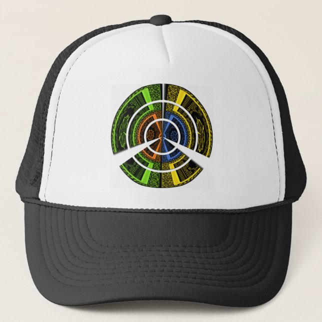 Colourful Radial Art Print Trucker Hat (Front)