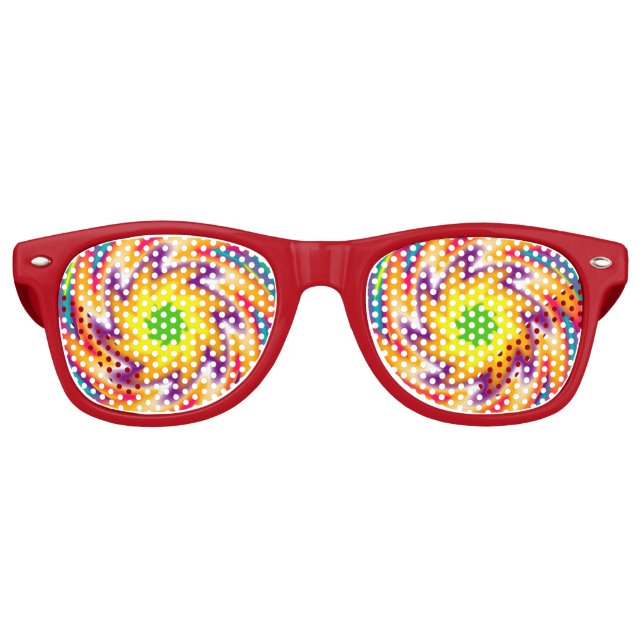 Colourful radial pattern retro sunglasses (Front)