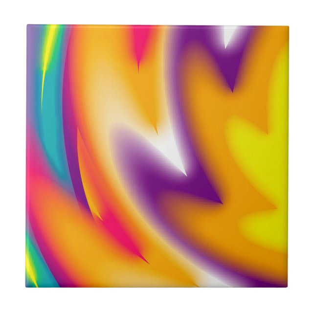 Colourful radial pattern tile (Front)