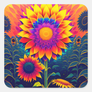 Colourful, Radiant Sunflowers Sticker