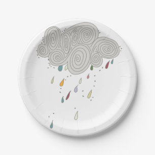Colourful Rain Cloud Paper Plates