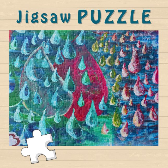 Colourful Rain Drops Painting on a Graffiti Wall - Jigsaw Puzzle (Creator Uploaded)