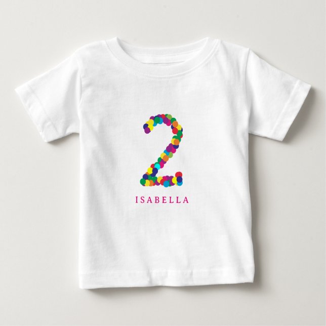 Colourful rainbow 2nd / second birthday T-Shirt (Front)