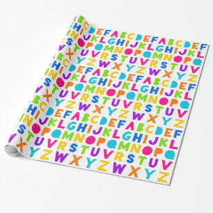 Colourful Rainbow ABC Alphabet Wrapping Paper