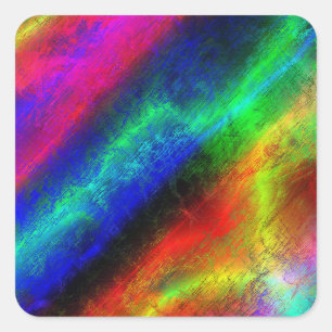 colourful rainbow abstract texture square sticker