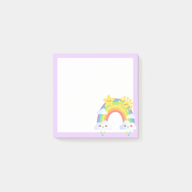 Colourful Rainbow Aesthetic Post-it Notes (Front)