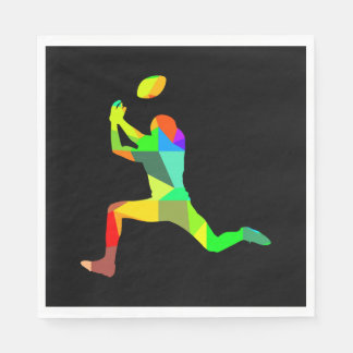 Colourful Rainbow Amarican Football Player Sport Napkin
