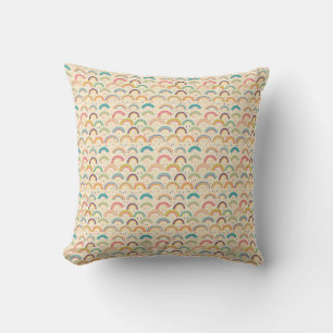 Colourful Rainbow and Diamond Seamless Pattern Cushion