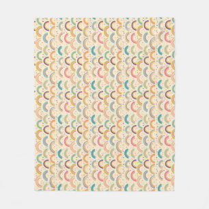 Colourful Rainbow and Diamond Seamless Pattern Fleece Blanket