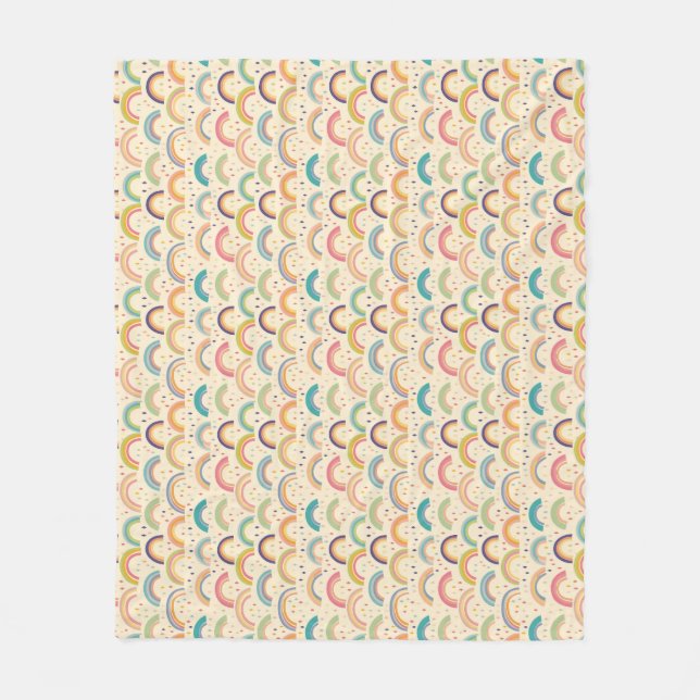 Colourful Rainbow and Diamond Seamless Pattern Fleece Blanket (Front)