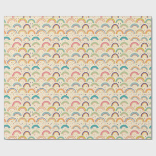 Colourful Rainbow and Diamond Seamless Pattern Wrapping Paper
