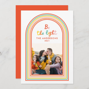 Colourful rainbow arch 1 photo Christmas Holiday Card