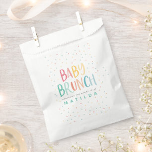 Colourful rainbow baby brunch party favour bags