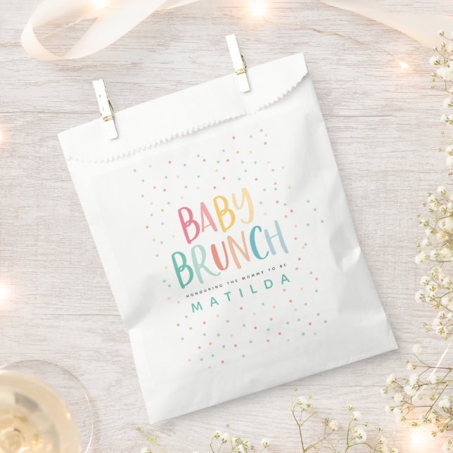 Colourful rainbow baby brunch party favour bags (Clipped)