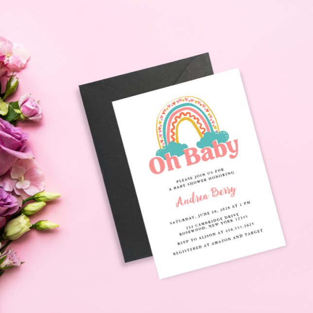 Colourful Rainbow Baby Shower Invitation (Creator Uploaded)