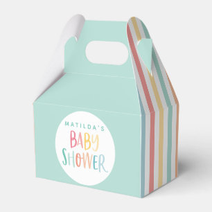 Colourful rainbow baby shower party favour box