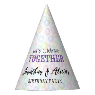 Colourful Rainbow Balloon Joint Birthday Party Hat