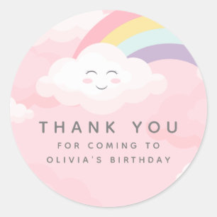 Colourful Rainbow Birthday Classic Round Sticker
