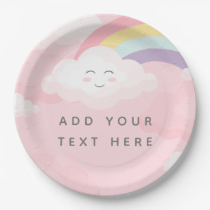 Colourful Rainbow Birthday Paper Plate